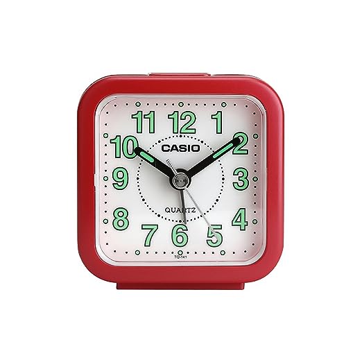 Casio Analog Table Clock (TQ-141-4DF, Red, White, 6.7 x 6.4 x 3.4 cm)(OPEN BOX) Casio Analog Table Clock (TQ-141-4DF, Red, White, 6.7 x 6.4 x 3.4 cm)(OPEN BOX)